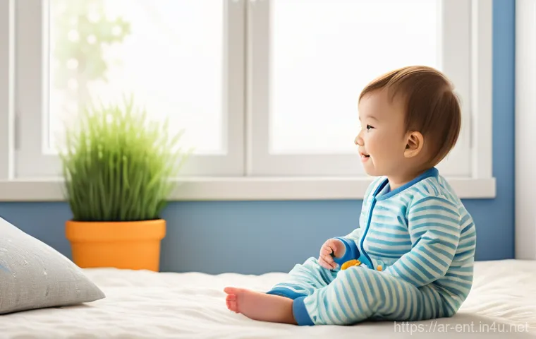 어린이 코막힘과 비염 증상 관리법 - "A tender and comforting scene featuring a loving mother gently administering saline nasal drops to ...