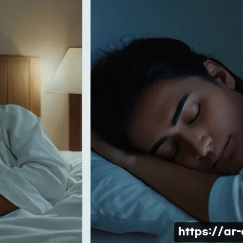 코골이 진단을 위한 수면다원검사 - **Prompt:** A visually compelling split image, depicting two scenes side-by-side. On the left, a per...