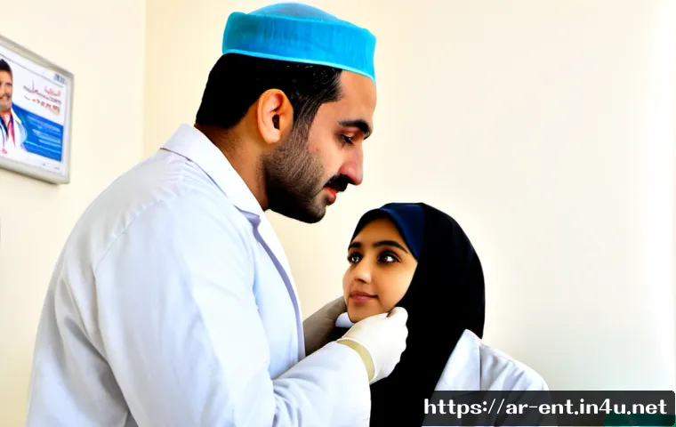 코 뼈 골절 진단과 치료 병원 - Photorealistic emergency hospital consultation in a modern Middle Eastern clinic, an adult Arab man ...