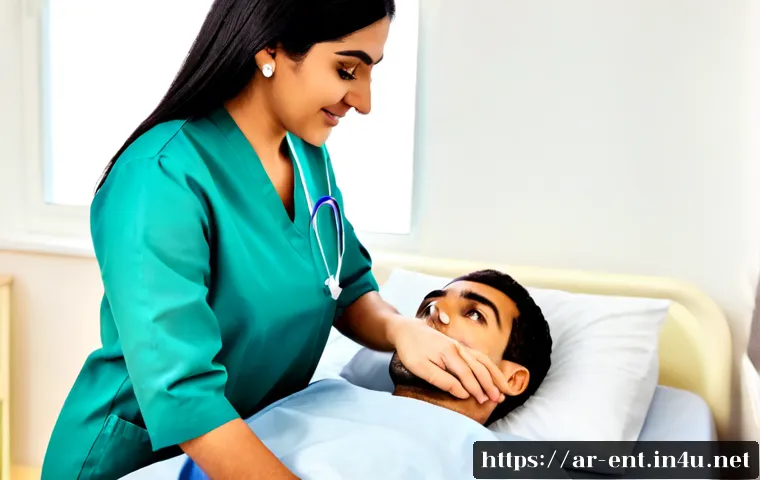 이석증 진단과 치료 병원 추천 - Photorealistic modern ear, nose and throat clinic in an Arab city, compassionate Arab female doctor ...